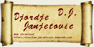 Đorđe Janjetović vizit kartica
